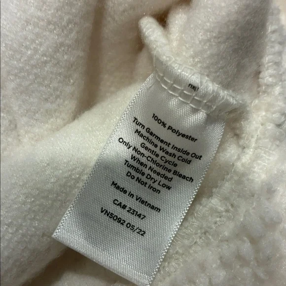 Haven XS Crm Cowl Neck FAUX Sherpa LOOK/Polyester pullover NWOT.SEE sewn in tag. - Picture 6 of 7